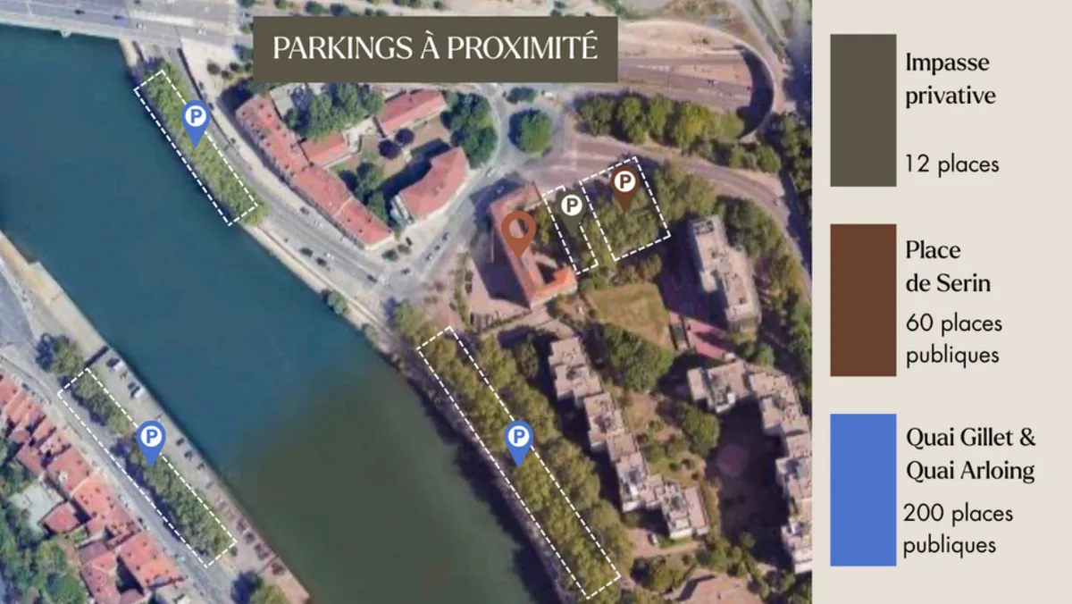 Carte des parkings à proximité de WineYouWant — Lyon 4